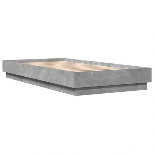 Sengeramme med LED-lys 75x190 cm - betongrå
