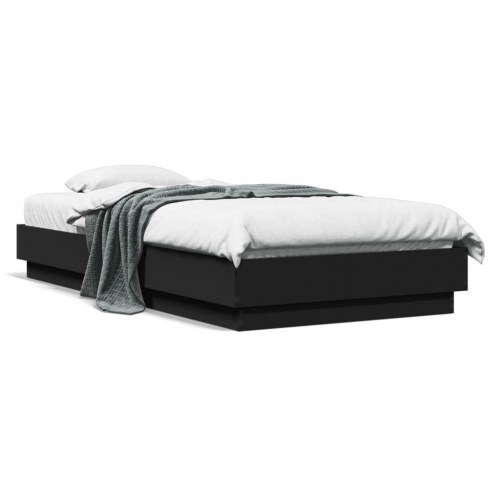 Sengeramme med LED-lys 75 x 190 cm - sort
