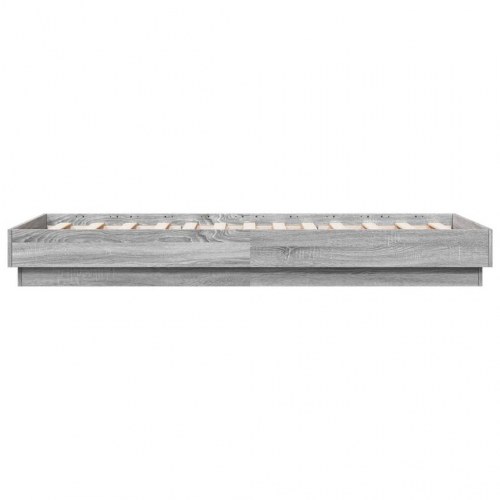 Sengeramme med LED-lys 75 x 190 cm - grå sonoma-eg