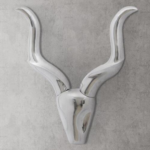 Vægmonteret gazellehoved i aluminium sølv 50 cm