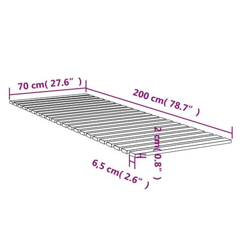 Sengelameller 70x200 cm massivt fyrretræ