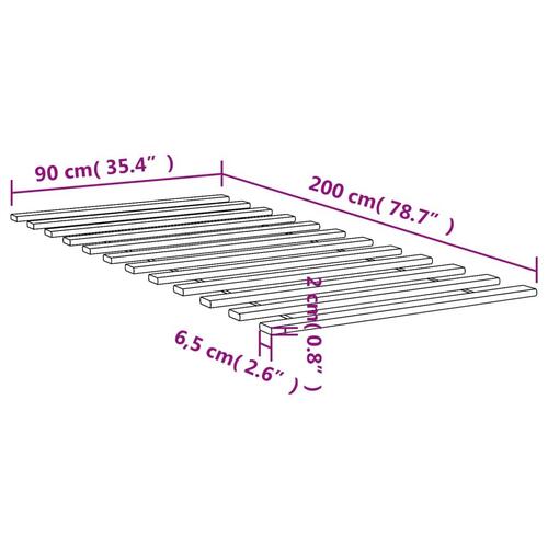 Sengelameller 90x200 cm massivt fyrretræ