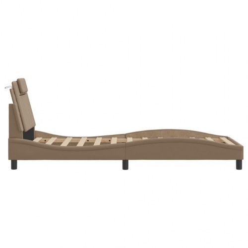 Sengeramme Viana 80 x 200 cm i kunstlæder - cappuccino