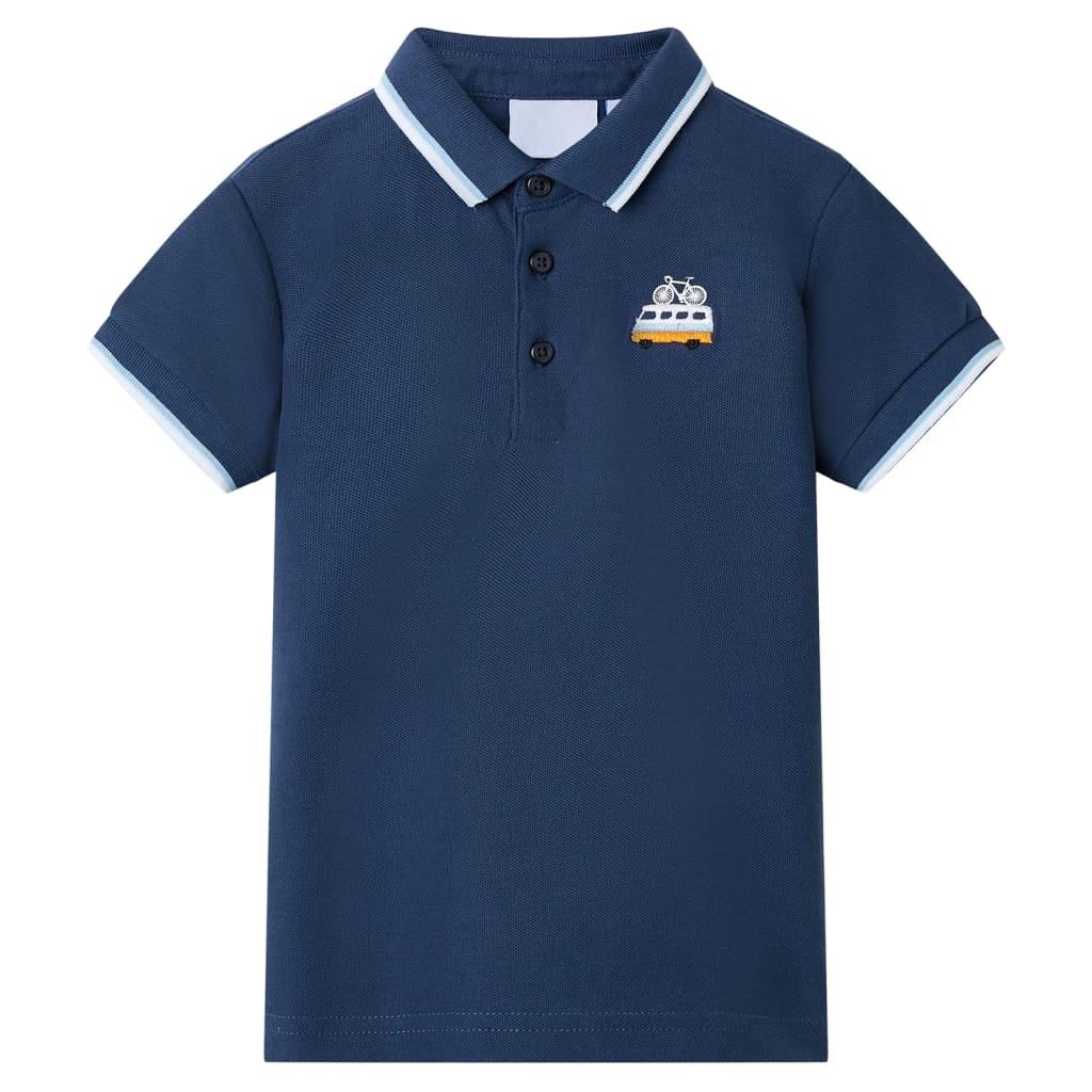 Poloshirt til børn str. 92 mørkeblå
