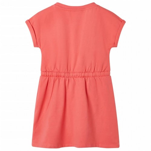 Kjole til børn str. 92 med snøre koralfarvet