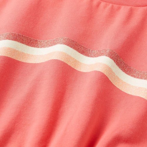 Kjole til børn str. 92 med snøre koralfarvet