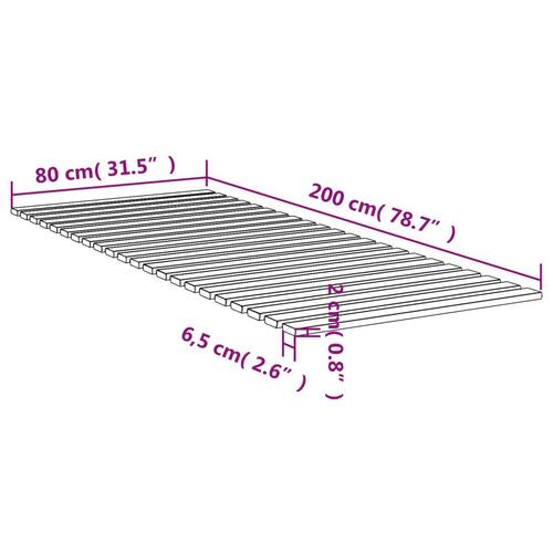 Sengelameller 80x200 cm massivt fyrretræ