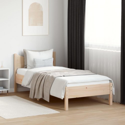Sengeramme uden madras 90x190 cm massivt fyrretræ