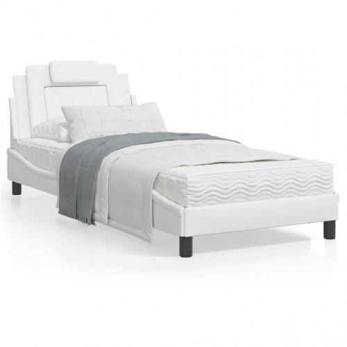 Sengeramme Viana uden madras 80 x 200 cm - hvid kunstlæder