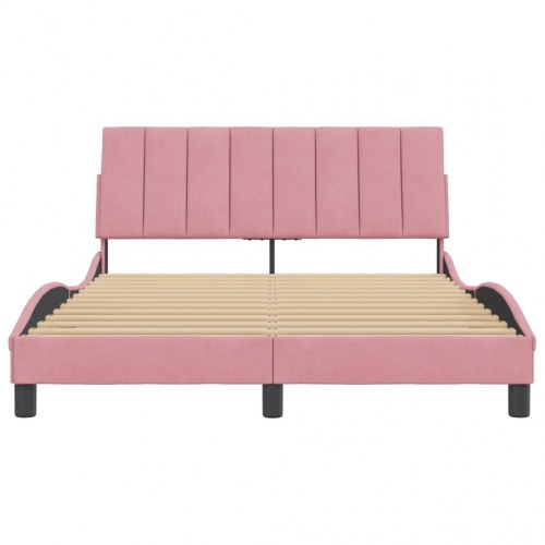 Sengeramme Hanko 140 x 200 cm i pink fløjl - uden madras