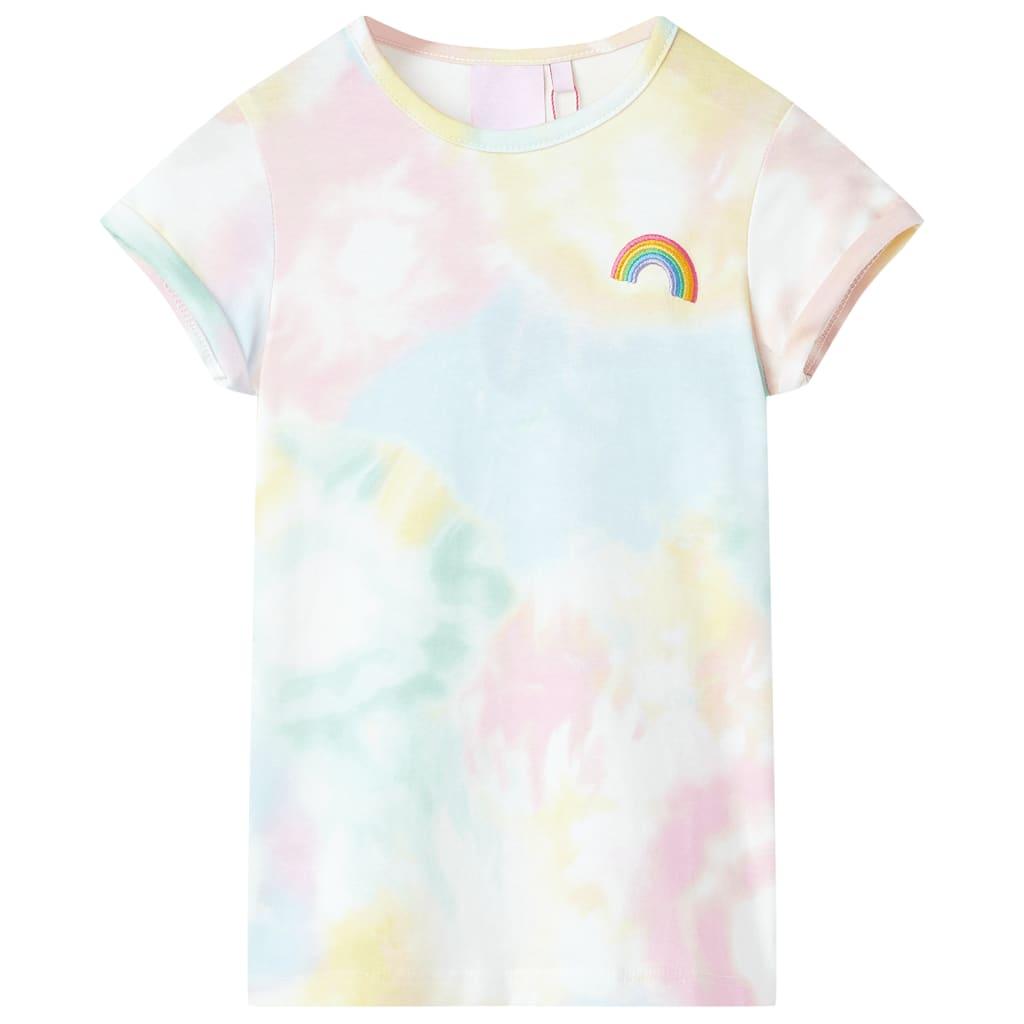 T-shirt til børn str. 116 - flerfarvet med regnbue