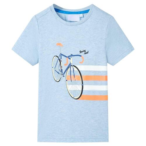 T-shirt til børn str. 92 blåmeleret