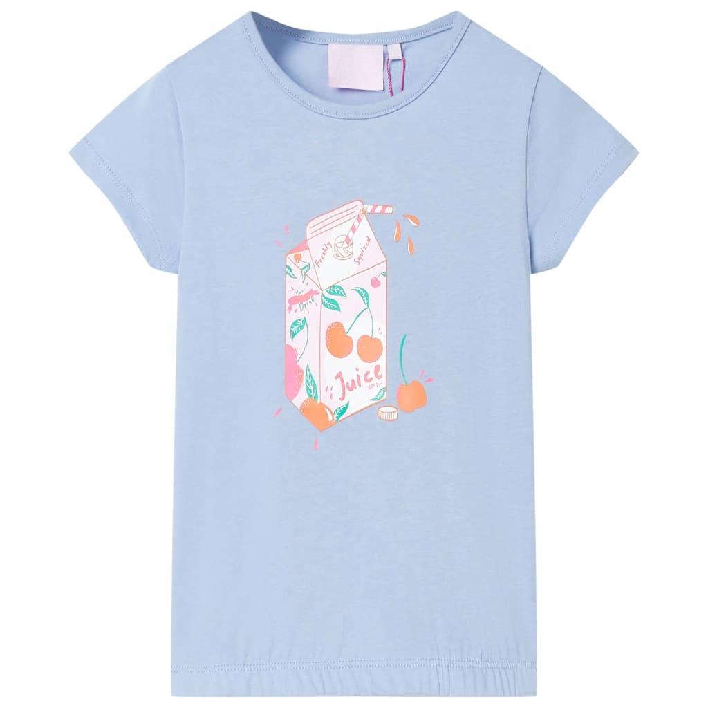 T-shirt til børn str. 116 - blå, 100 % bomuld