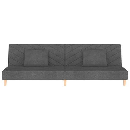 2-personers sovesofa med 2 puder stof mørkegrå