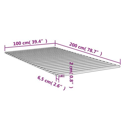 Sengelameller 100x200 cm massivt fyrretræ