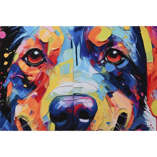 Maleri Home ESPRIT Moderne Hund 80 x 3 x 80 cm (2 enheder)