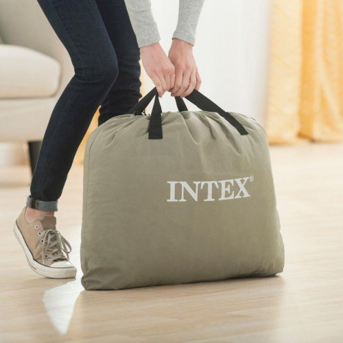 Intex Fiber-Tech Comfort-Plush oppustelig madras - enkeltseng 99 × 191 × 46 cm med indbygget pumpe