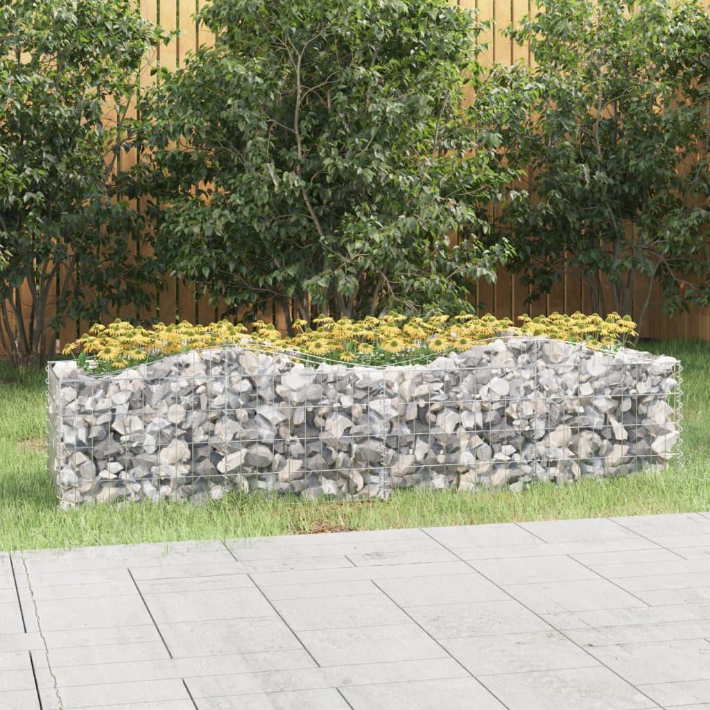 Buet gabion-højbed 200x50x50 cm galvaniseret jern