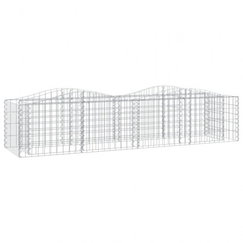 Buet gabion-højbed 200×50×50 cm - galvaniseret jern
