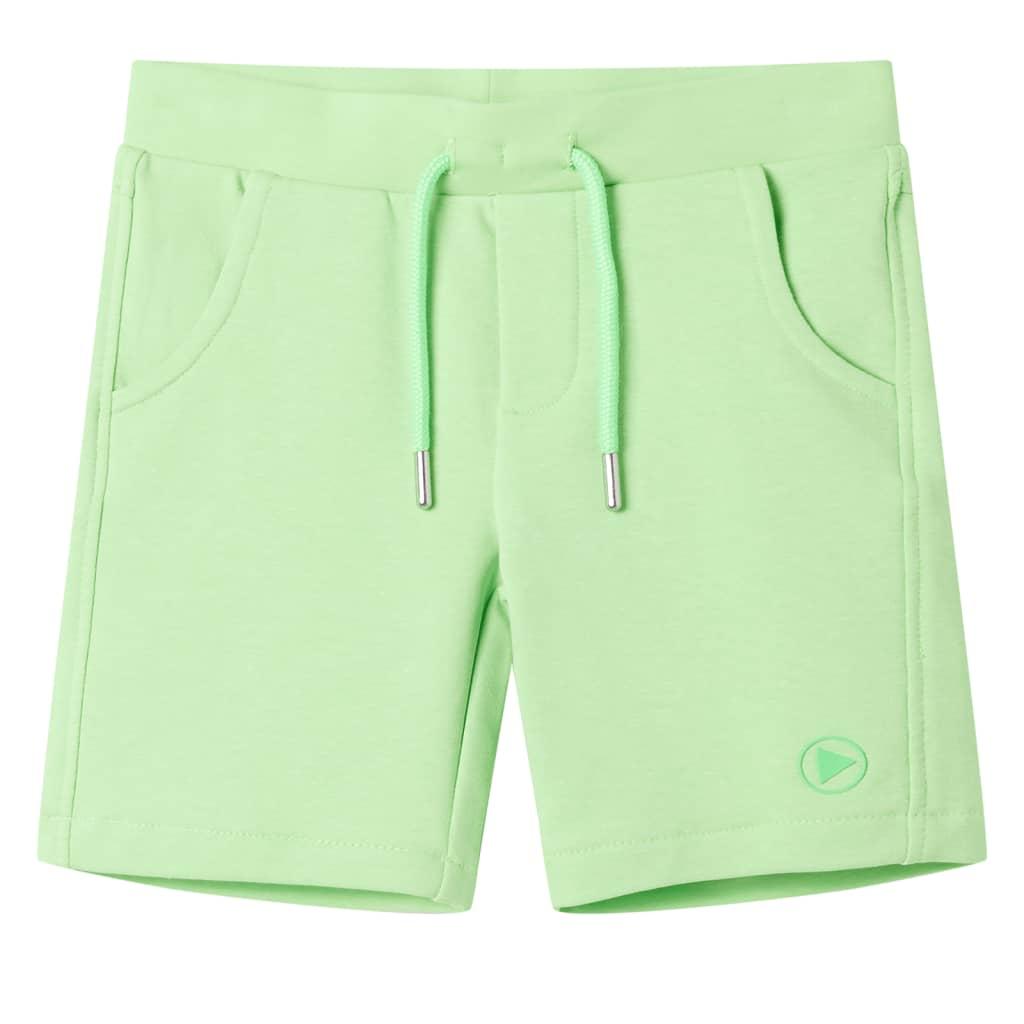 Shorts til børn str. 128 - lysegrøn med snøre