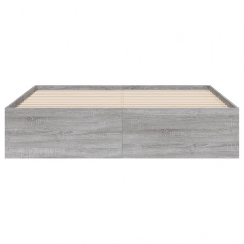 Sengeramme med skuffer 150×200 cm - konstrueret træ, grå sonoma-eg