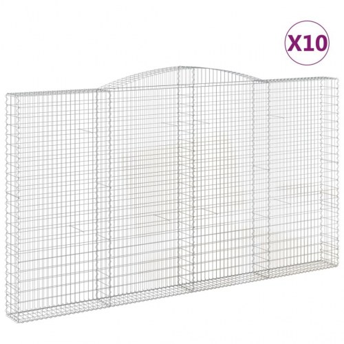 Buede gabionkurve - 10 stk. 400×30×220/240 cm i galvaniseret jern