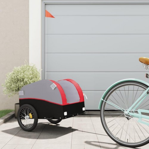 Cykelanhænger 30 kg - jern, sort/rød