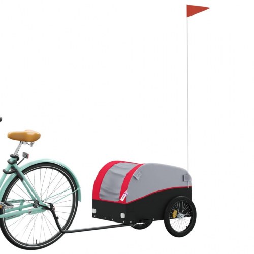 Cykelanhænger 30 kg - jern, sort/rød