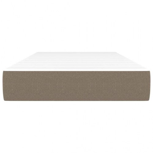 Springmadras med pocketfjedre - medium 120×190×20 cm, stof gråbrun