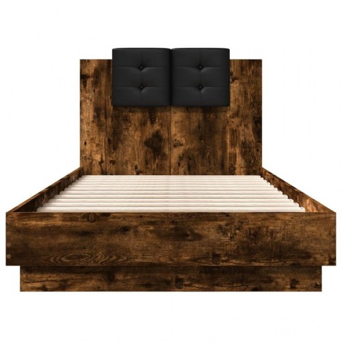 Sengeramme med sengegavl 90 x 190 cm - røget eg