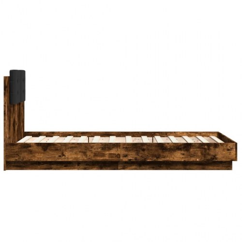 Sengeramme med sengegavl 90 x 190 cm - røget eg