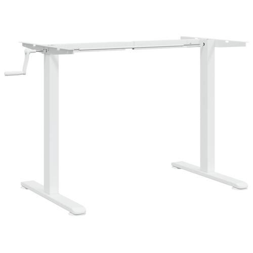Stel til stå-skrivebord (94-135)x60x(70-114) cm stål hvid
