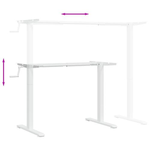 Stel til stå-skrivebord (94-135)x60x(70-114) cm stål hvid