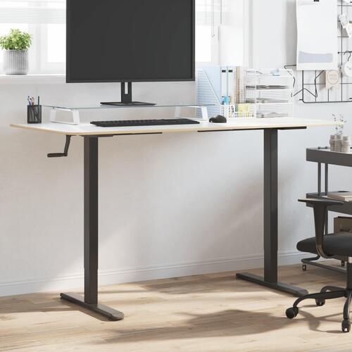 Stel til stå-skrivebord (94-135)x60x(70-114) cm stål sort