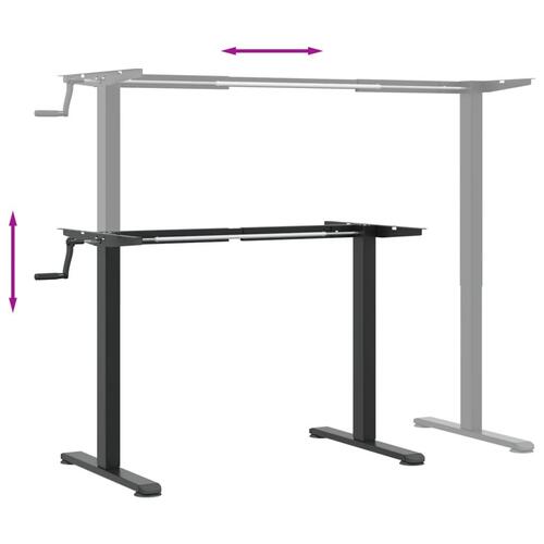 Stel til stå-skrivebord (94-135)x60x(70-114) cm stål sort