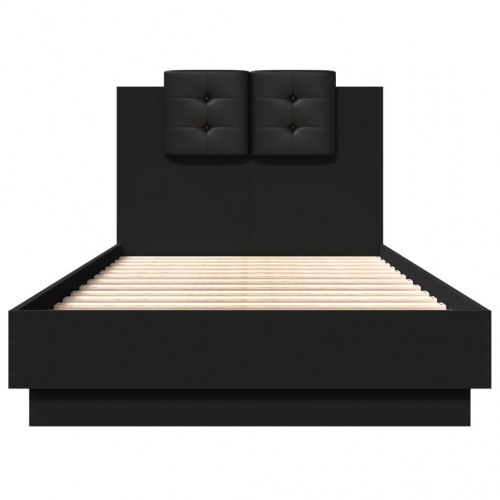 Sengeramme med sengegavl 75 x 190 cm - sort