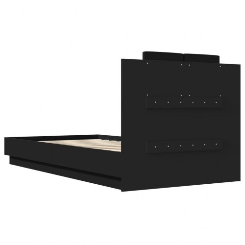 Sengeramme med sengegavl 75 x 190 cm - sort