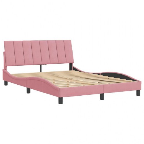 Sengeramme Hanko 140 x 190 cm - pink fløjl