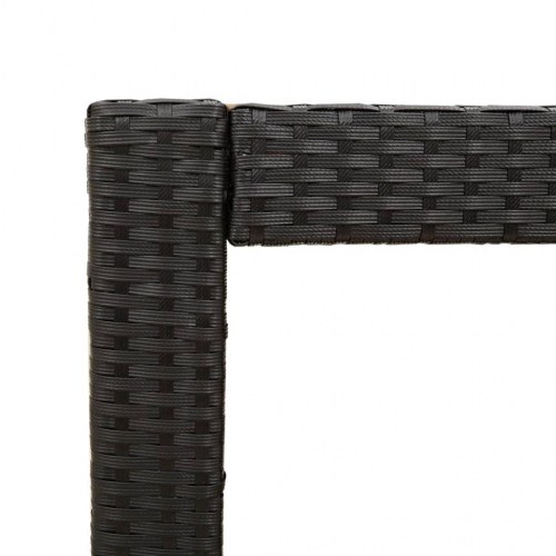 Havebord med trætop 60x40x75 cm polyrattan sort