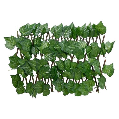 Espalier med kunstige vinblade 180x20 cm udvidelig grøn