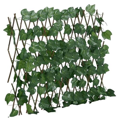 Espalier med kunstige vinblade 190x60 cm udvidelig grøn