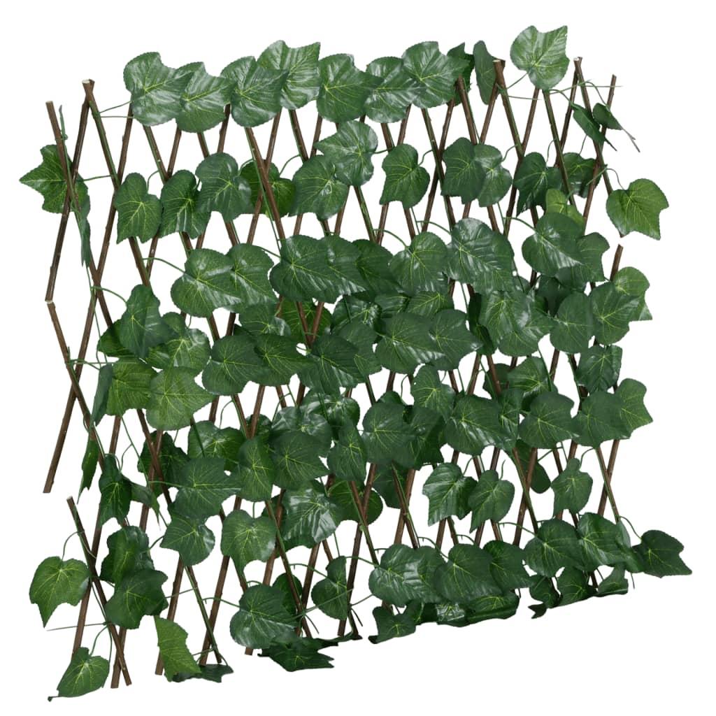 Espalier med kunstige vinblade 190x60 cm udvidelig grøn