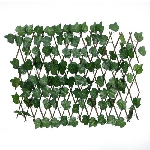 Espalier med kunstige vinblade 190x60 cm udvidelig grøn