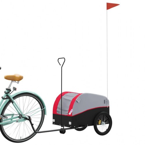 Cykelanhænger 30 kg jern sort og rød