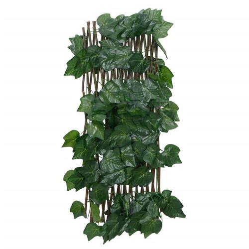 Espalier 5 stk. med kunstige vinblade 190x60 cm udvidelig grøn