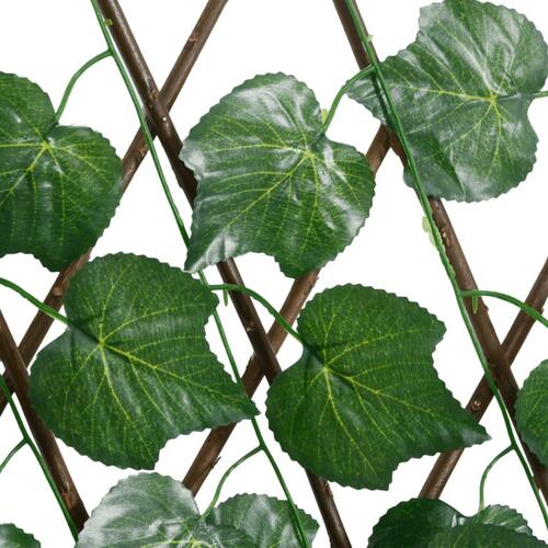 Espalier 5 stk. med kunstige vinblade 190x60 cm udvidelig grøn