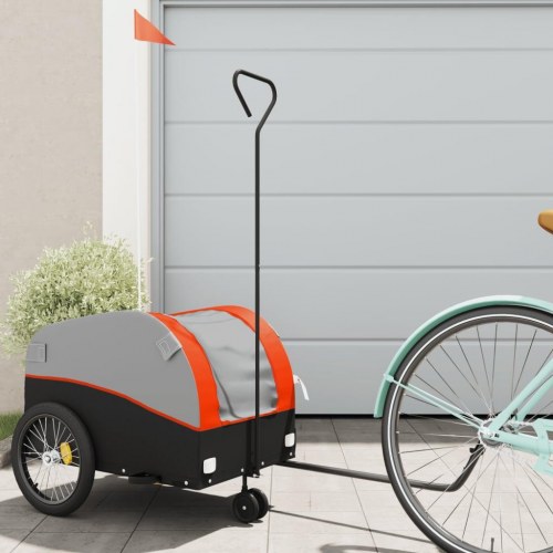 Cykelanhænger 30 kg - jern, sort/orange