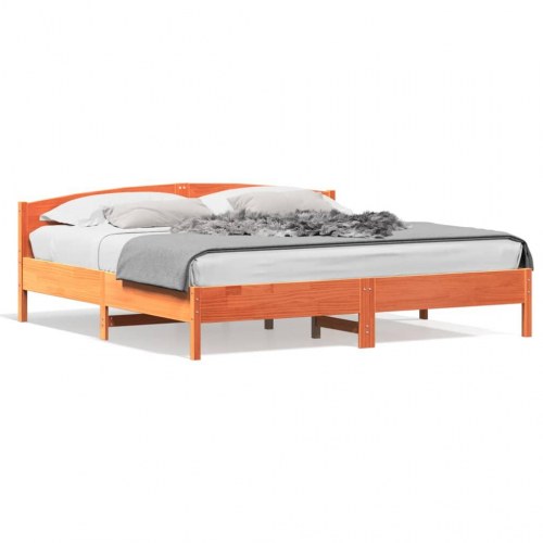 Sengeramme uden madras i massivt fyrretræ 200 x 200 cm - gyldenbrun