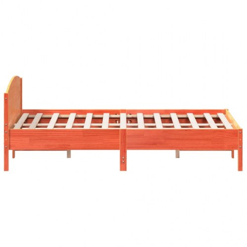 Sengeramme uden madras i massivt fyrretræ 200 x 200 cm - gyldenbrun