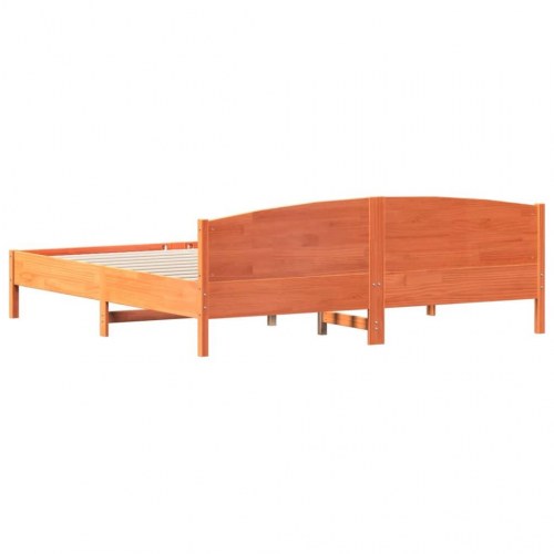 Sengeramme uden madras i massivt fyrretræ 200 x 200 cm - gyldenbrun